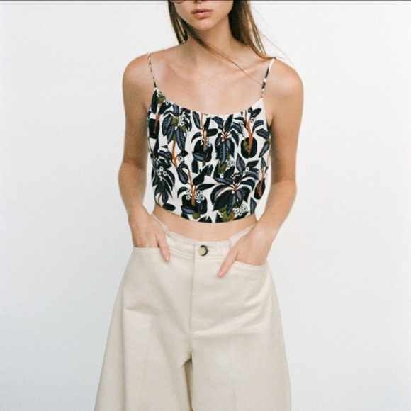 Zara high rise wide leg cream pants - Picture 5 of 16